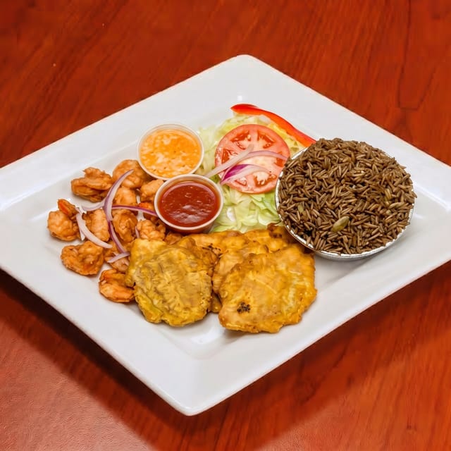 Stew or Fried Shrimp Complete (large).